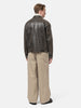 YOKE Cracked Leather Trucker Jacket Black, Leather Jackets