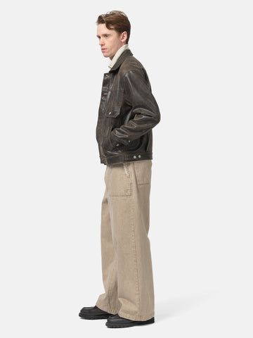 YOKE Denim Cut-Off Buggy Pants Beige, Pants