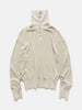 YOKE Highneck Henley Rib Sweater Ivory, Sweaters