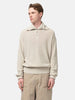 YOKE Highneck Henley Rib Sweater Ivory, Sweaters
