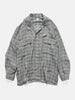 YOKE Jacqard Plaid Open Collar Shirt Gray, Shirts