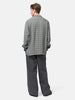 YOKE Jacqard Plaid Open Collar Shirt Gray, Shirts
