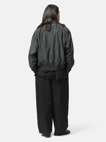 YOKE Linen Silk Kersey 3Pleated Tapered Trousers Black, Pants
