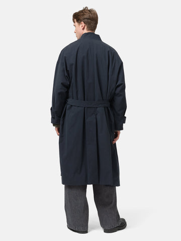 YOKE Stand Collar Over Coat Dark Navy, Coats