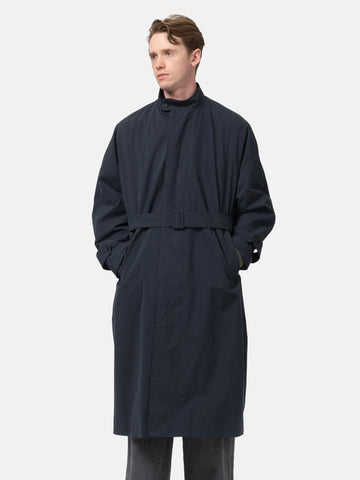 YOKE Stand Collar Over Coat Dark Navy, Coats