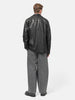YOKE Vintage Wash Denim 3Pleated Wide-Leg Trousers Black, Jeans