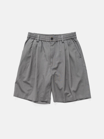 YOKE Wool Washer Tropical 2Pleated Easy Shorts Gray, Shorts