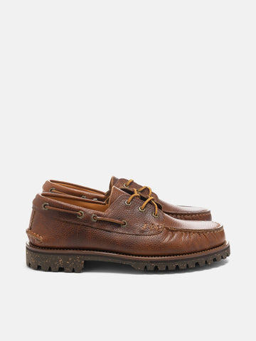 Yuketen Italian Hex Eye Boat Shoe w/ Cortina Sole SG Lt. Brown, Shoes