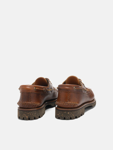 Yuketen Italian Hex Eye Boat Shoe w/ Cortina Sole SG Lt. Brown, Shoes