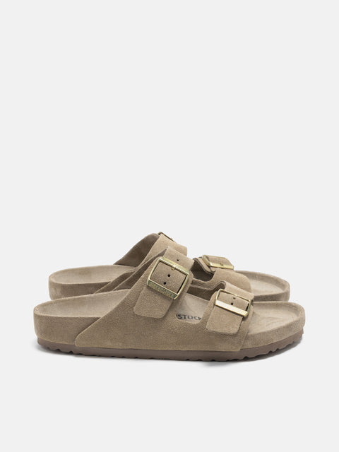 BIRKENSTOCK Arizona Exquisite Suede Taupe, Mules