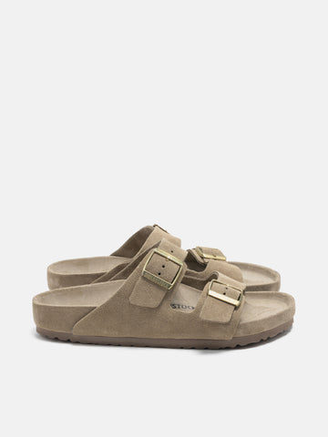 BIRKENSTOCK Arizona Exquisite Suede Taupe, Mules