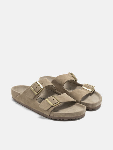 BIRKENSTOCK Arizona Exquisite Suede Taupe, Mules