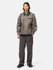 full-body view of model wearing sacai cotton chino blouson gray