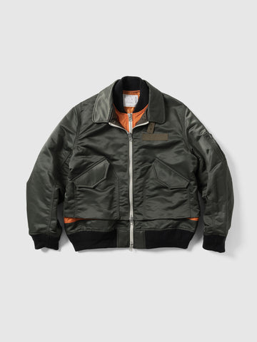 sacai Cotton Nylon Twill Blouson Khaki, Jackets