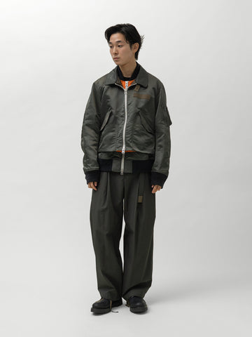 sacai Cotton Nylon Twill Blouson Khaki, Jackets