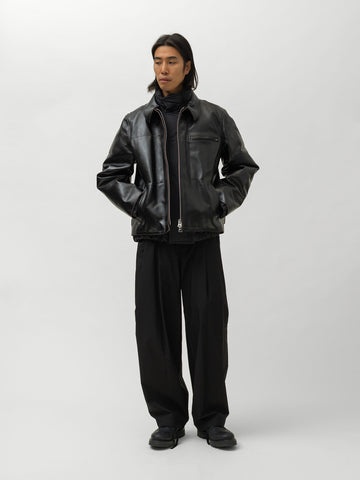 sacai Leather Puffer Blouson Black, Leather Jackets