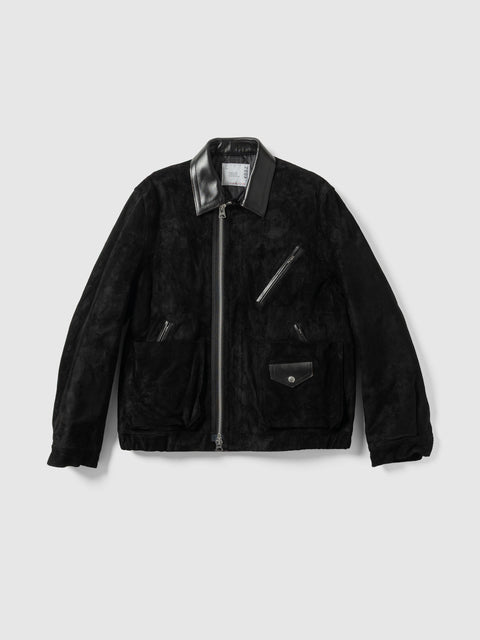 sacai Suede Blouson Black, Leather Jackets