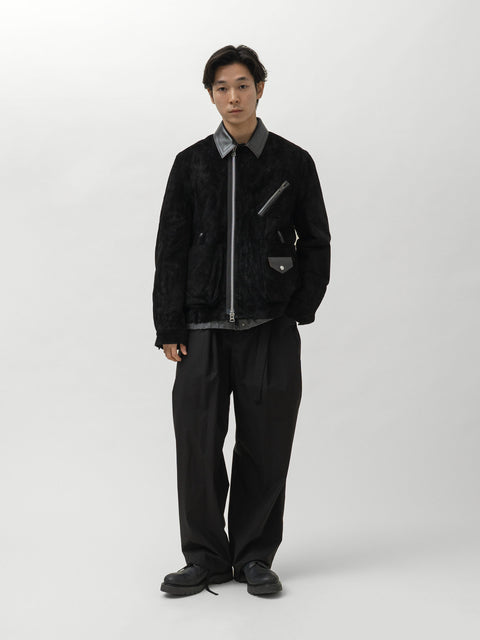 sacai Suede Blouson Black, Leather Jackets