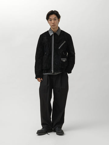 sacai Suede Blouson Black, Leather Jackets