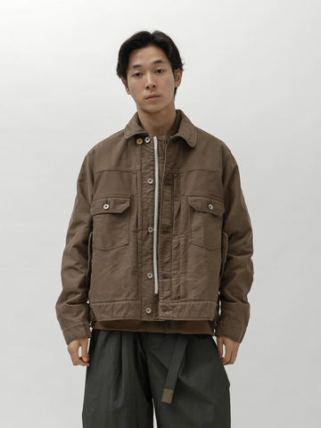 sacai Sueded Cotton Jacket Brown, Jackets