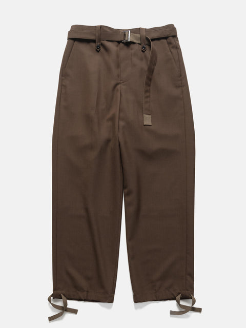 Flat shot of the sacai Suiting Pants Brown