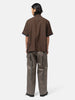 rear view of the sacai Suiting x Denim Shirt Brown x Indigo