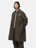 half-body view of the model wearing the sacai Treated Nylon Twill Coat Khaki