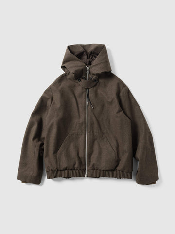 sacai Wool Flannel Hoodie Brown, Jackets