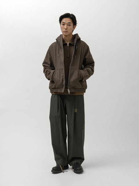 sacai Wool Flannel Hoodie Brown, Jackets