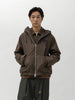 sacai Wool Flannel Hoodie Brown, Jackets