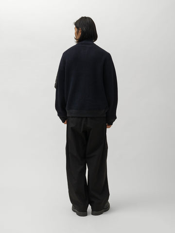 sacai Wool Knit Blouson Navy x Khaki, Jackets