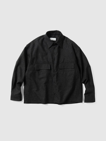 sage NATION Crop Vincent Shirt Lambswool Coal, Shirts