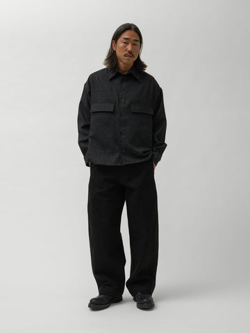 sage NATION Crop Vincent Shirt Lambswool Coal, Shirts