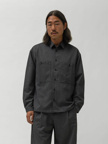 sage NATION Grange Shirt Viscose Mid Grey, Shirts