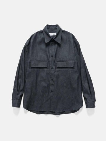 sage NATION Flap Shirt Indigo Stripe, Shirts