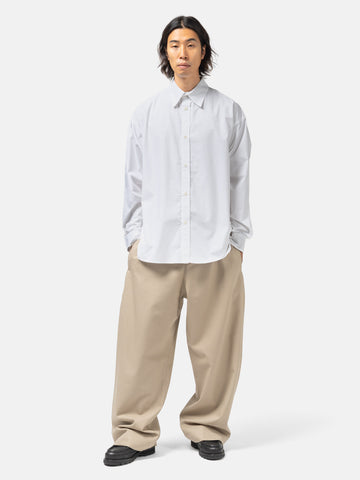 sage NATION Wide Tailored Trouser Cotton Twill Beige, Pants