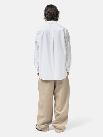 sage NATION Wide Tailored Trouser Cotton Twill Beige, Pants