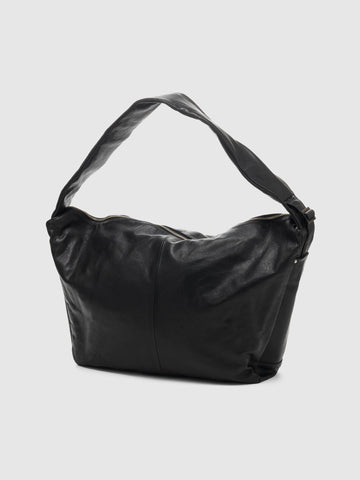 ssstein Goat Leather Shirring Handle Shoulder Bag Black, Shoulder Bags