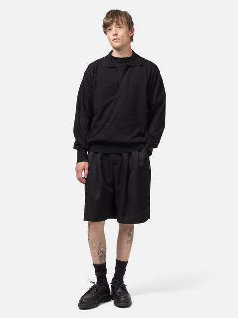 ssstein Organic Cotton Knit Skipper LS Black, Sweaters