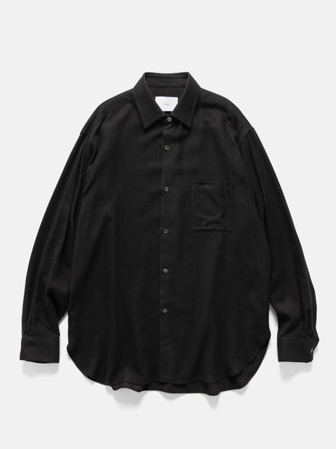 ssstein Rayon Silk Flannel Oversized Down Pat Shirt Charcoal, Shirts