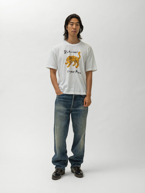 visvim Jumbo Tee S/S Tiger Man White, T-Shirts