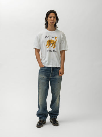 visvim Jumbo Tee S/S Tiger Man White, T-Shirts